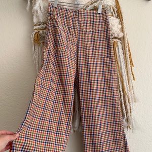 Seea high waisted wide leg crop gingham pants